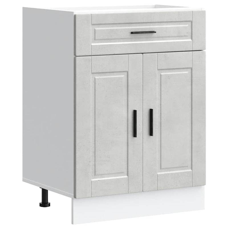 Kitchen Base Cabinet?Porto Concrete Grey Engineered Wood