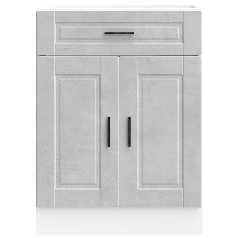 Kitchen Base Cabinet?Porto Concrete Grey Engineered Wood