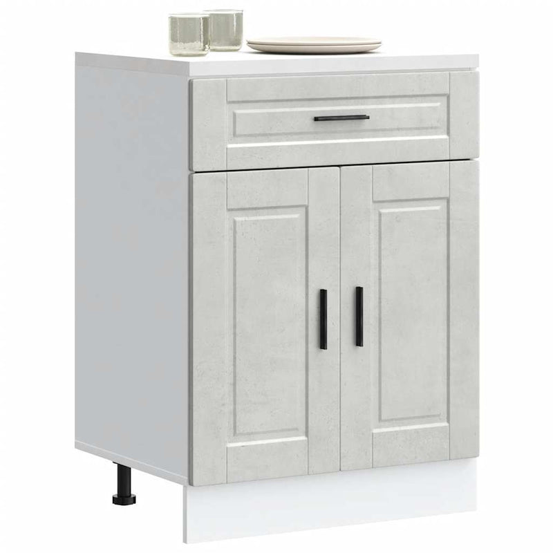 Kitchen Base Cabinet?Porto Concrete Grey Engineered Wood