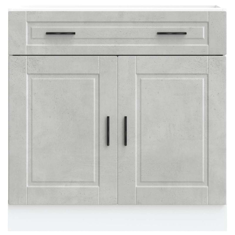 Kitchen Base Cabinet?Porto Concrete Grey Engineered Wood