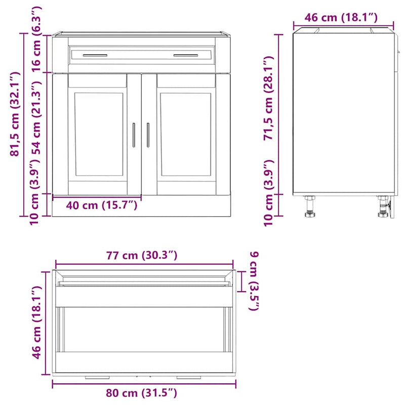 Kitchen Base Cabinet?Porto Old Wood Engineered Wood