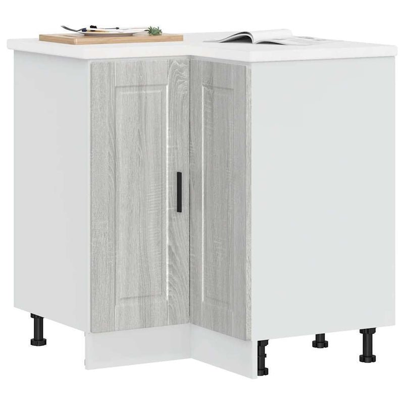 Kitchen Corner Base Cabinet?Porto Grey Sonoma Engineered Wood