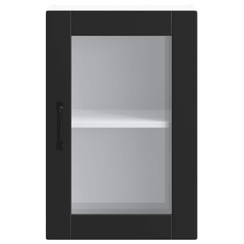 Kitchen Wall Cabinet with Glass Door?Porto Black