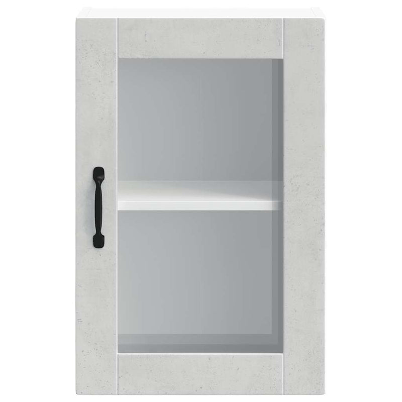 Kitchen Wall Cabinet with Glass Door?Porto Concrete Grey