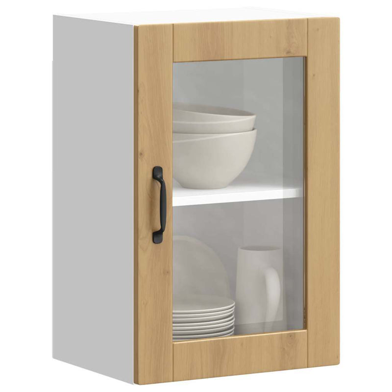 Kitchen Wall Cabinet with Glass Door?Porto Artisan Oak