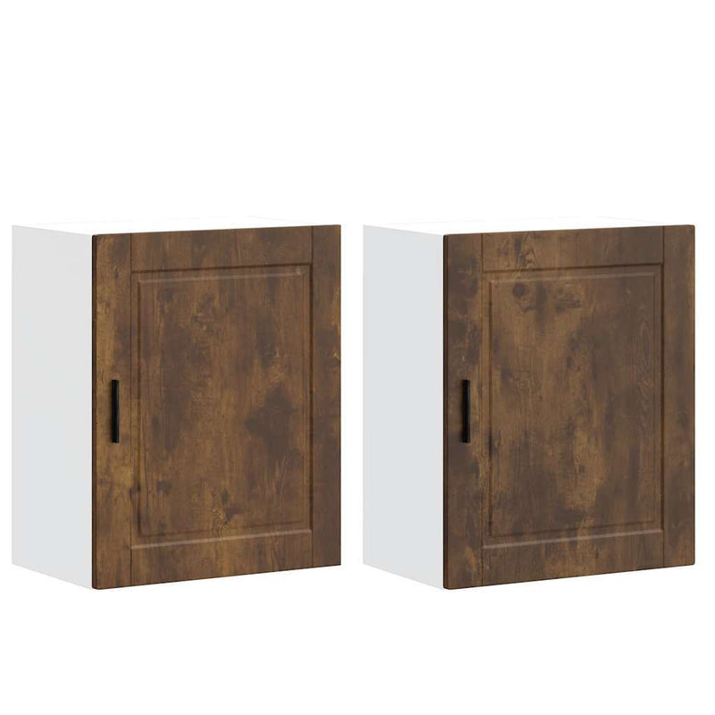 Kitchen Wall Cabinets 2 pcs?Porto Smoked Oak Engineered Wood