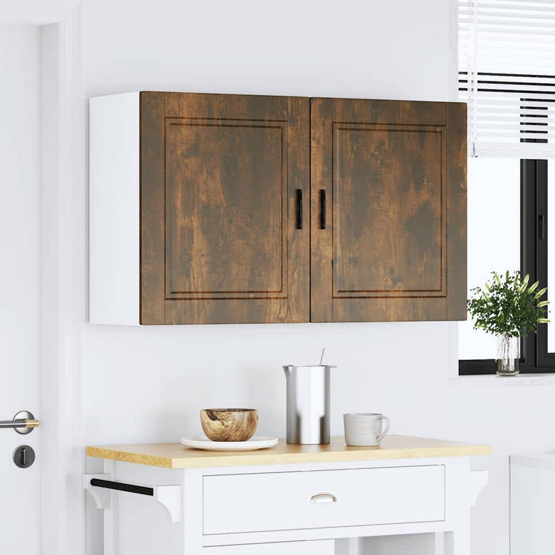 Kitchen Wall Cabinets 2 pcs?Porto Smoked Oak Engineered Wood