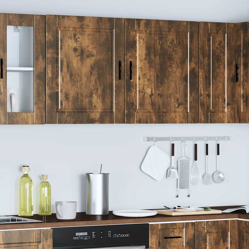 Kitchen Wall Cabinets 2 pcs?Porto Smoked Oak Engineered Wood