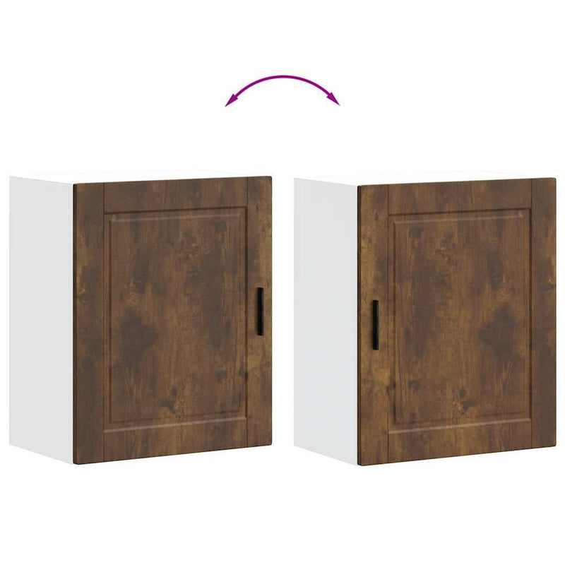 Kitchen Wall Cabinets 2 pcs?Porto Smoked Oak Engineered Wood