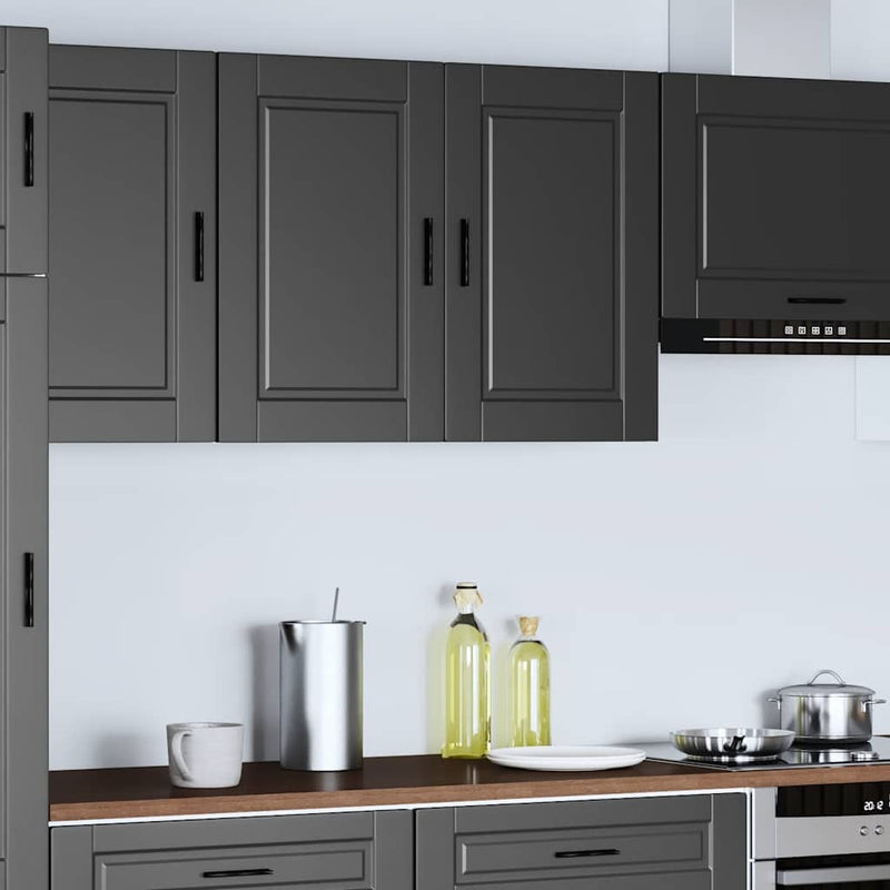 Kitchen Wall Cabinet Porto Black Engineered Wood