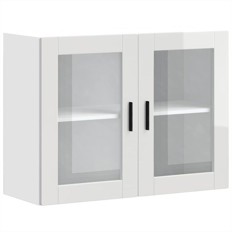 Kitchen Wall Cabinet with Glass Door Porto High Gloss White