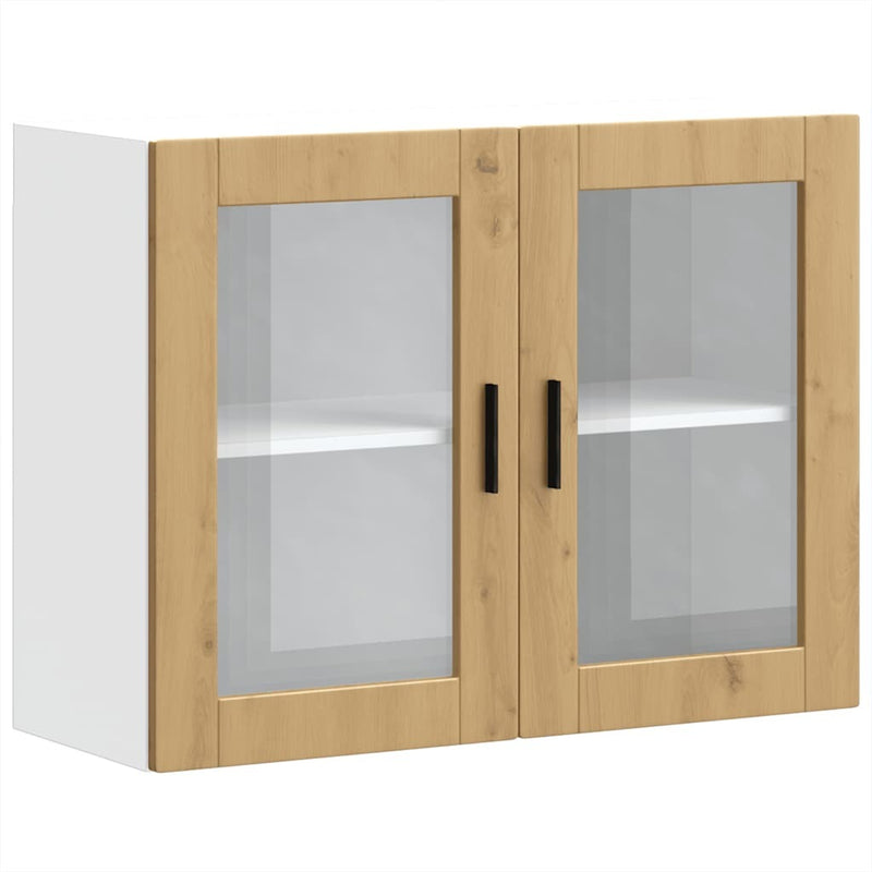 Kitchen Wall Cabinet with Glass Door Porto Artisan Oak