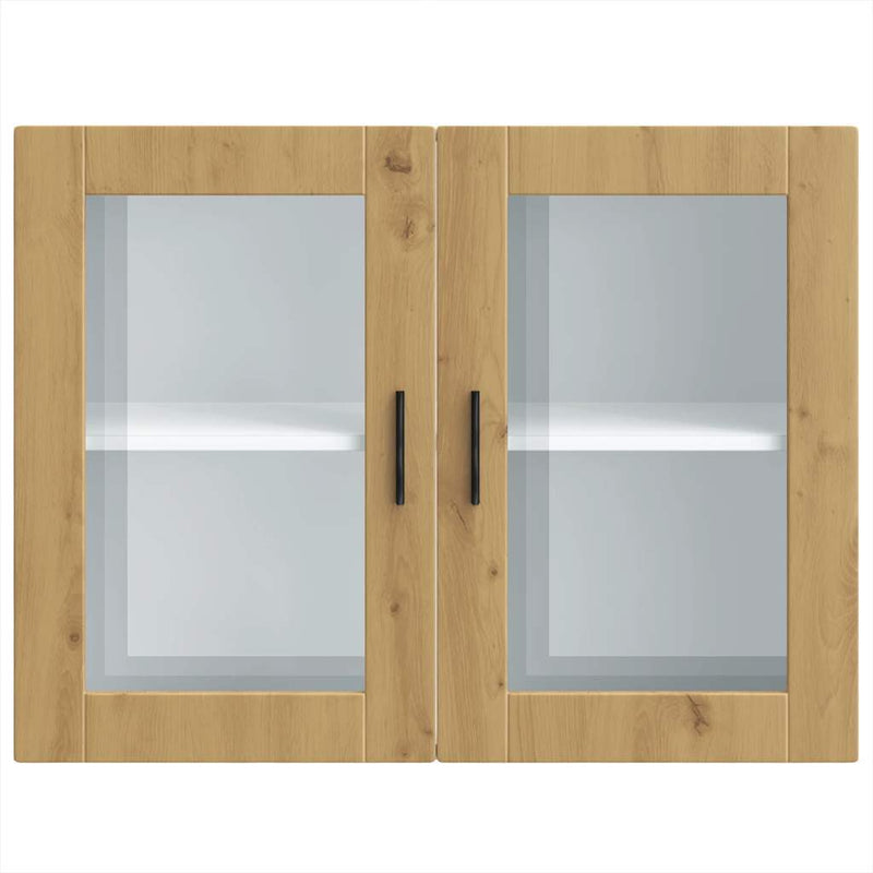 Kitchen Wall Cabinet with Glass Door Porto Artisan Oak