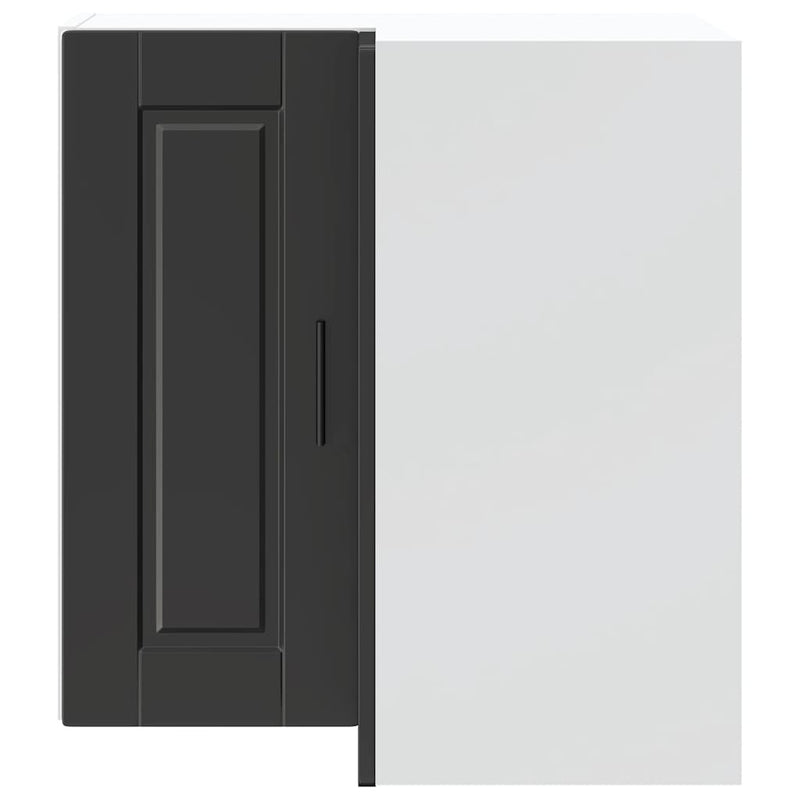 Kitchen Wall Corner Cabinet "Porto" Black Engineered Wood