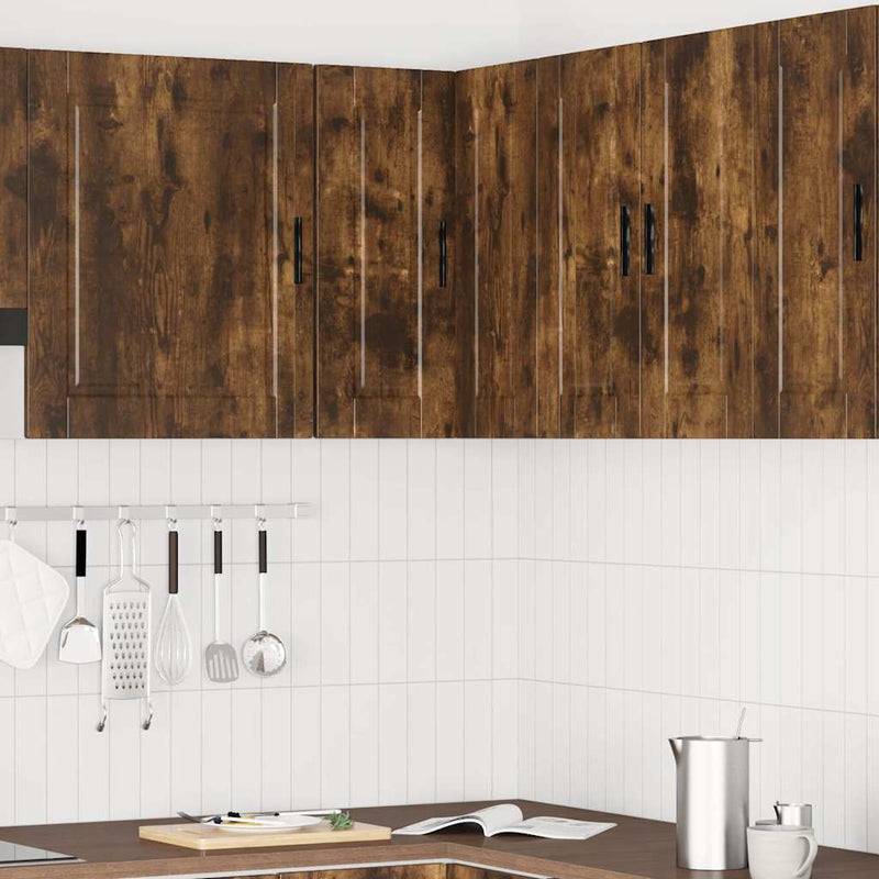 Kitchen Wall Corner Cabinet "Porto" Smoked Oak Engineered Wood