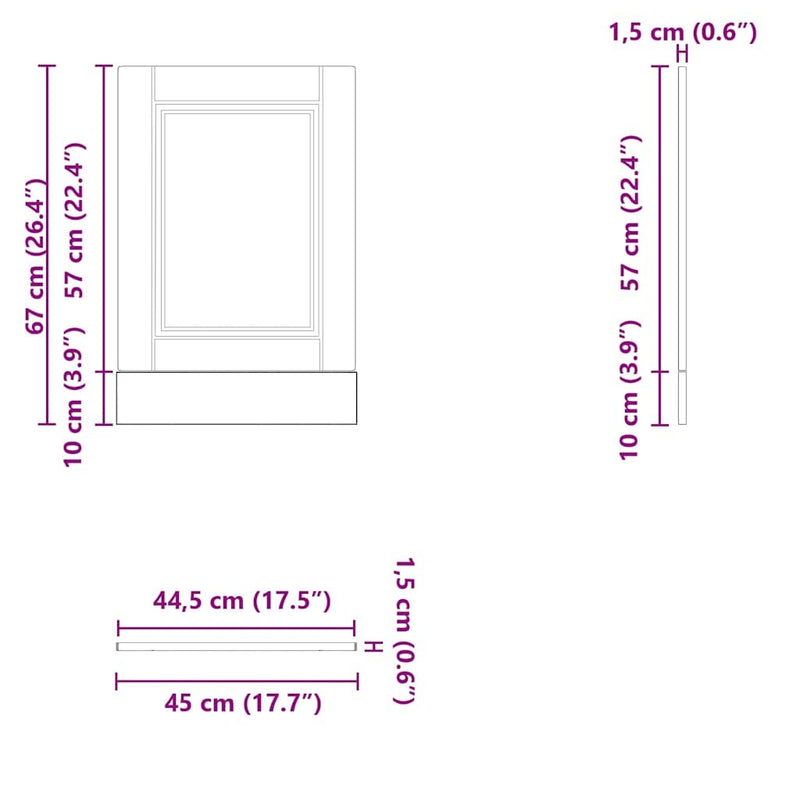 Dishwasher Panel Porto Concrete Grey 45x1,5x67 cm Engineered Wood