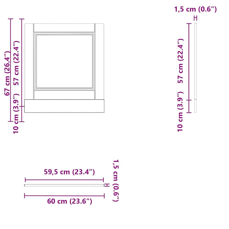 Dishwasher Panel Porto White 60x1.5x67 cm Engineered Wood