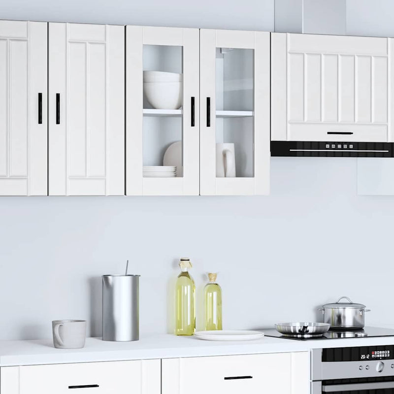 Kitchen Wall Cabinet with Glass Door Porto White