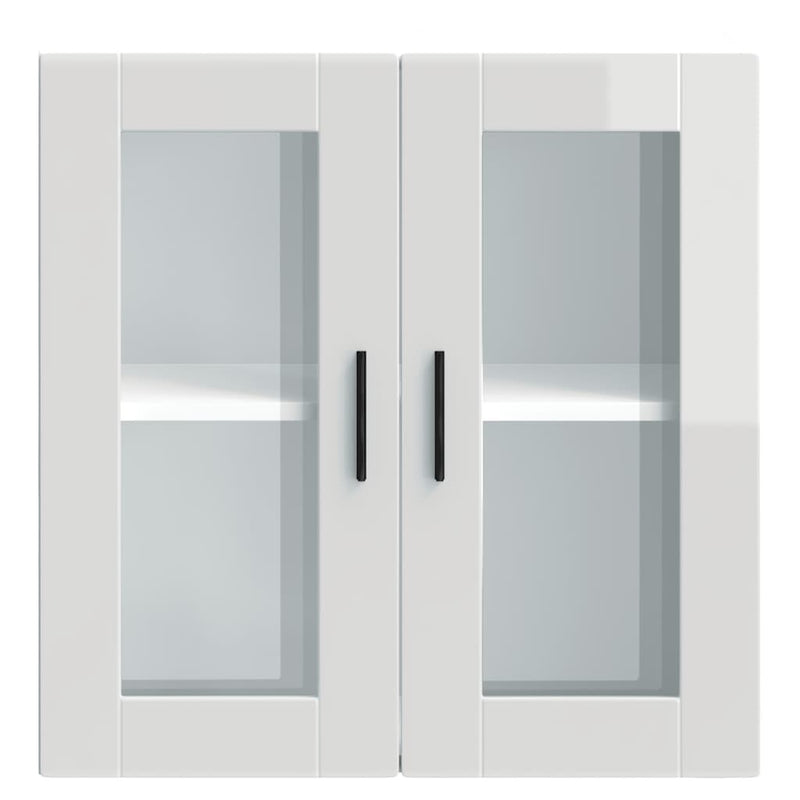 Kitchen Wall Cabinet with Glass Door Porto High Gloss White