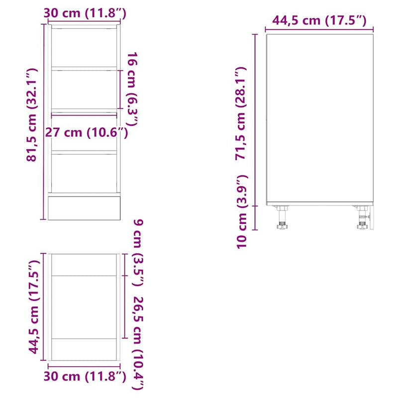 Bottom Cabinet Sonoma Oak 30x44,5x81,5 cm Engineered Wood