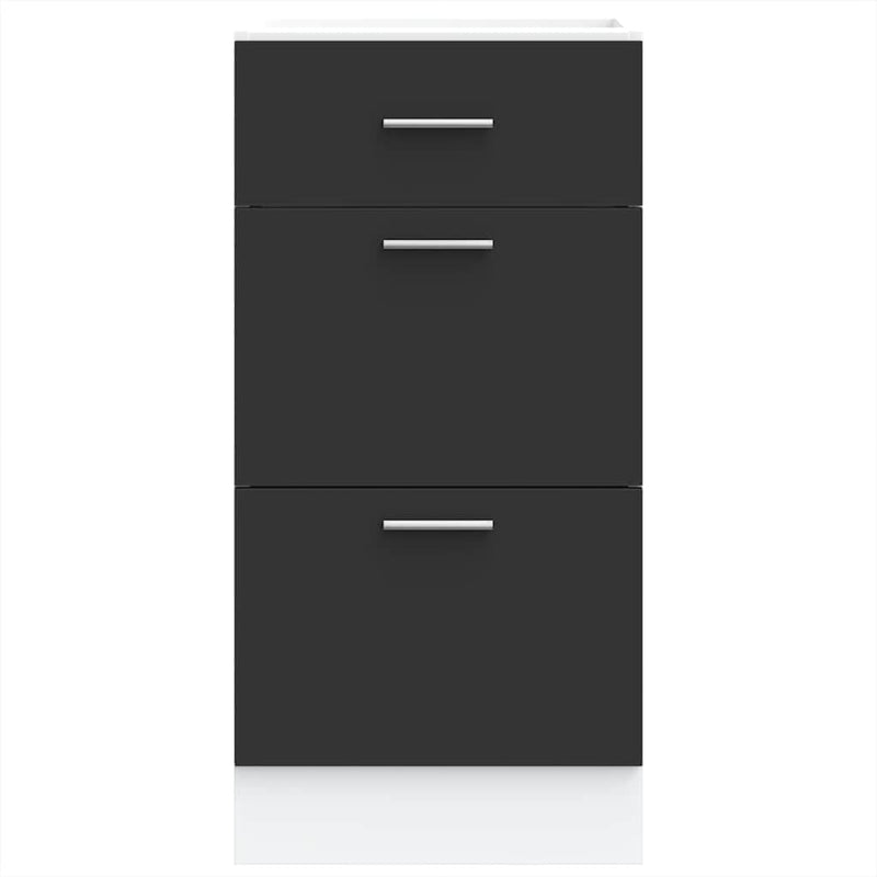 Bottom Cabinet Black 40x46x81.5 cm Engineered Wood