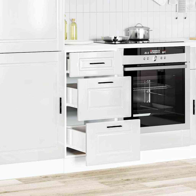 Kitchen Base Cabinet Porto High Gloss White Engineered Wood