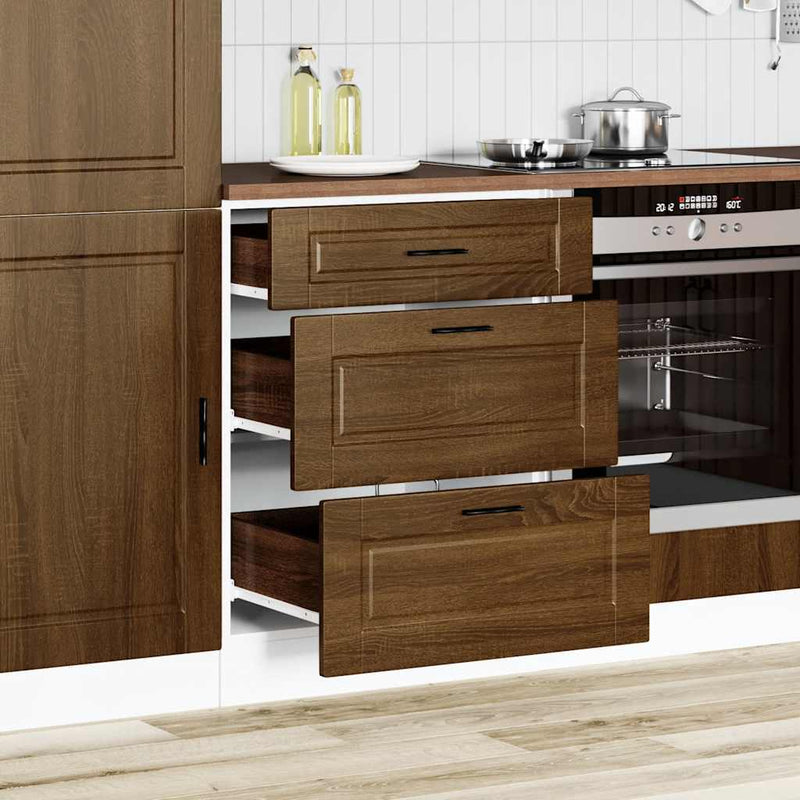 Kitchen Base Cabinet Porto Brown Oak Engineered Wood