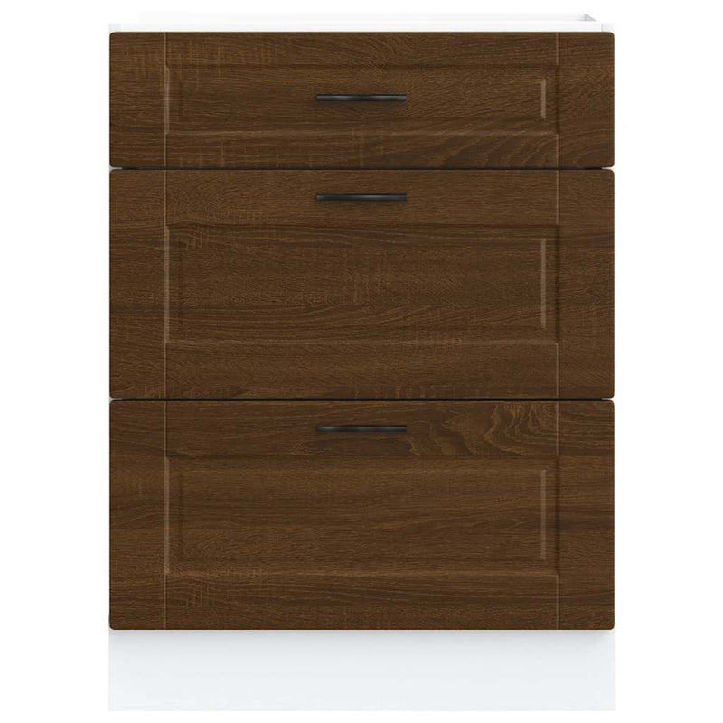 Kitchen Base Cabinet Porto Brown Oak Engineered Wood