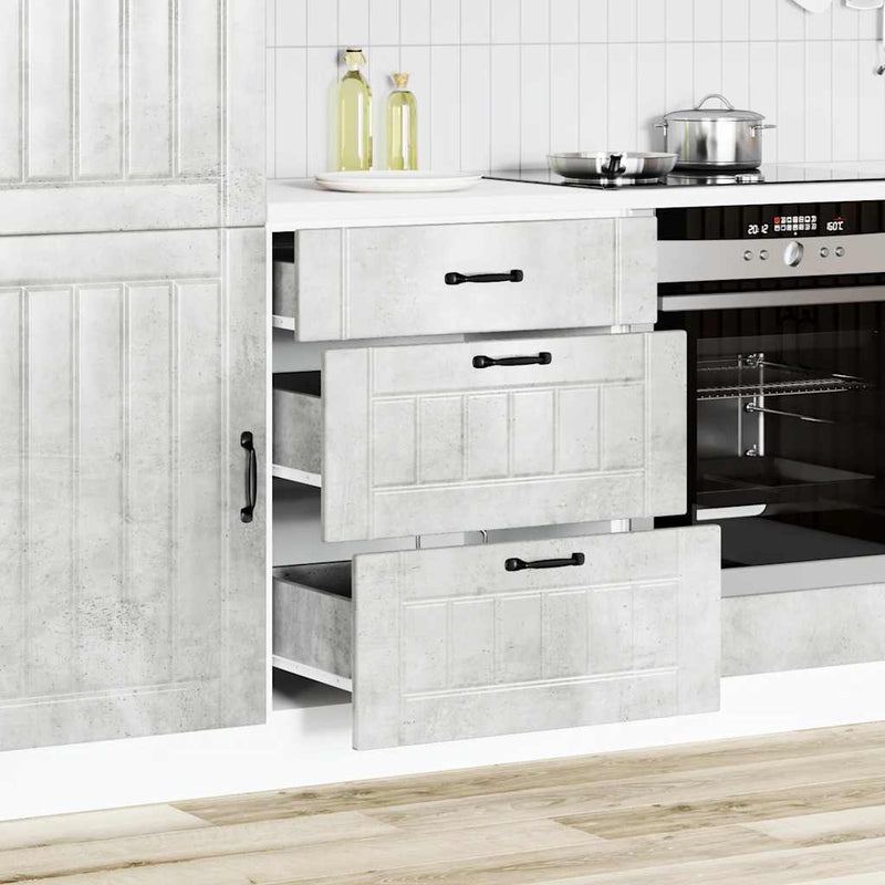 Kitchen Base Cabinet Lucca Concrete Grey Engineered Wood