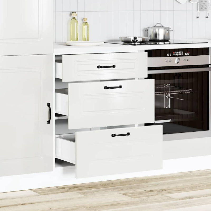 Kitchen Base Cabinet Kalmar High Gloss White Engineered Wood