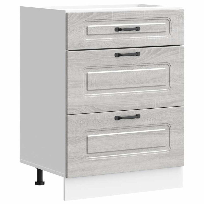 Kitchen Base Cabinet Kalmar Grey Sonoma Engineered Wood