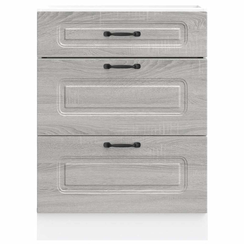 Kitchen Base Cabinet Kalmar Grey Sonoma Engineered Wood