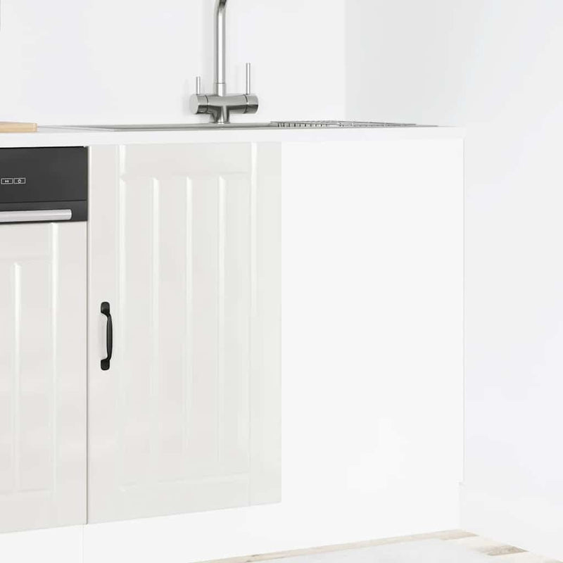 Sink Base Cabinet Lucca High Gloss White Engineered Wood