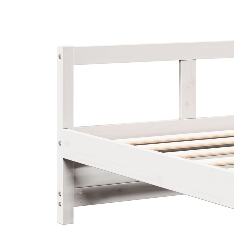 Daybed without Mattress White 90x200 cm Solid Wood Pine