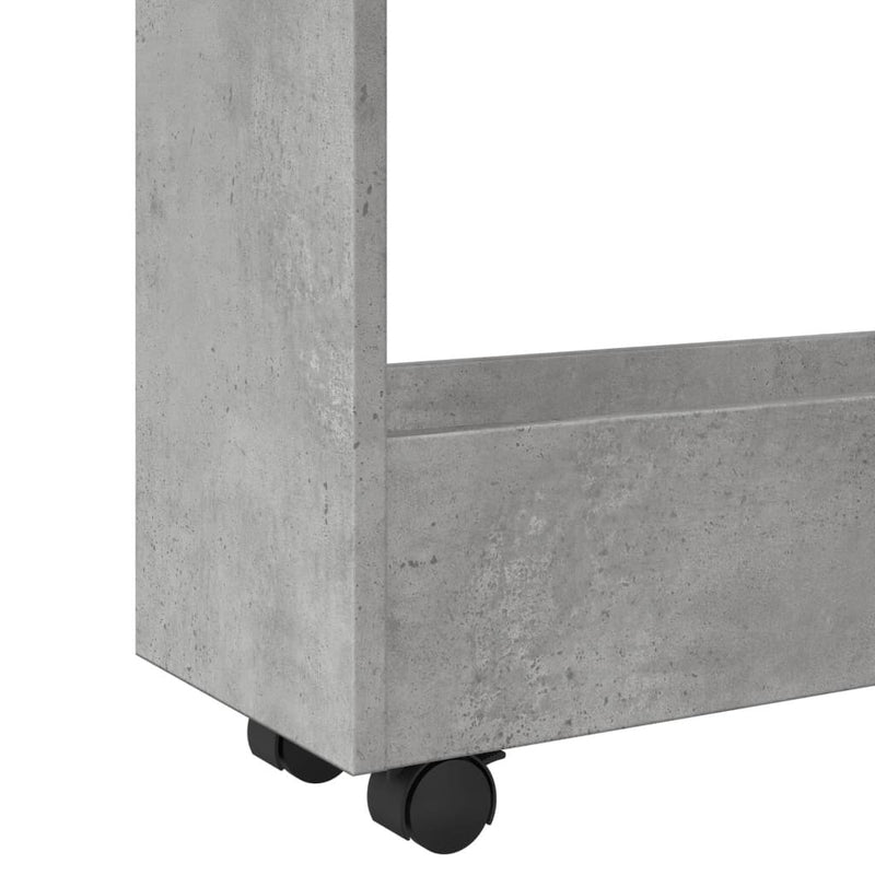 Narrow Storage Trolley 3 Tier Concrete Grey Engineered Wood