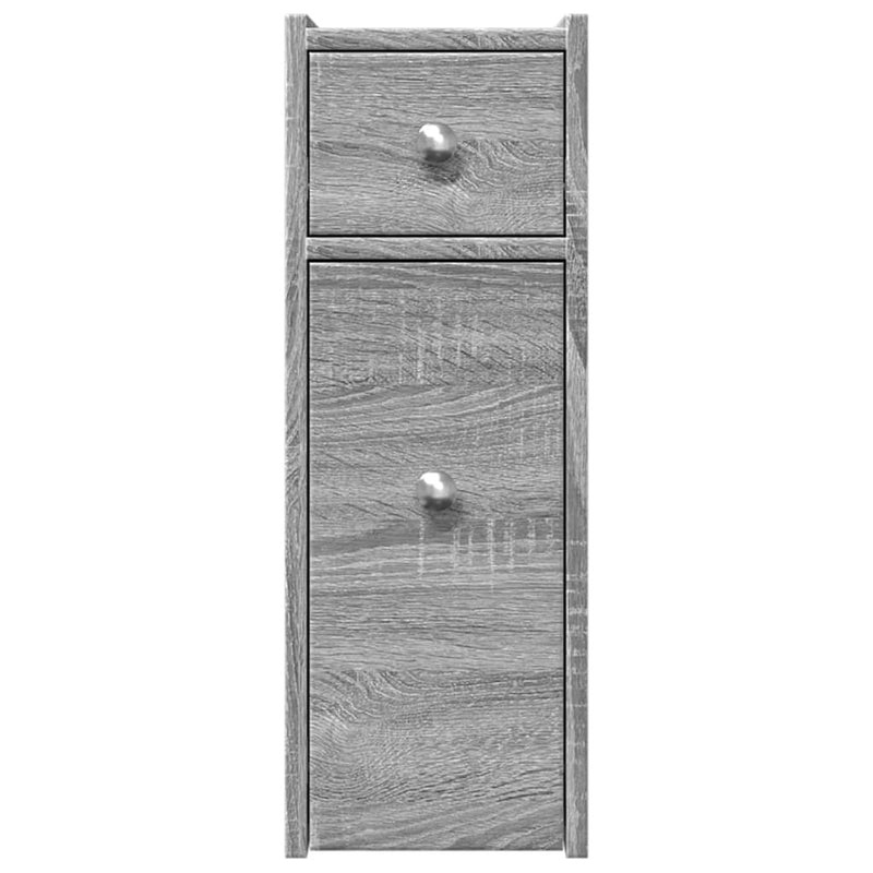 Narrow Bathroom Cupboard with Wheels Grey Sonoma Engineered Wood