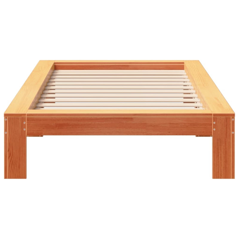 Bed Frame without Mattress Wax Brown 75x190 cm Small Single Solid Wood Pine