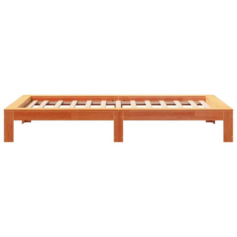 Bed Frame without Mattress Wax Brown 75x190 cm Small Single Solid Wood Pine