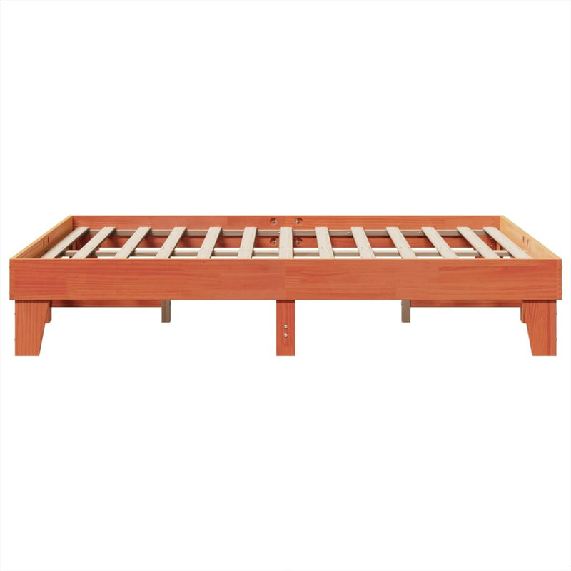 Bed Frame without Mattress Wax Brown 140x190 cm Solid Wood Pine