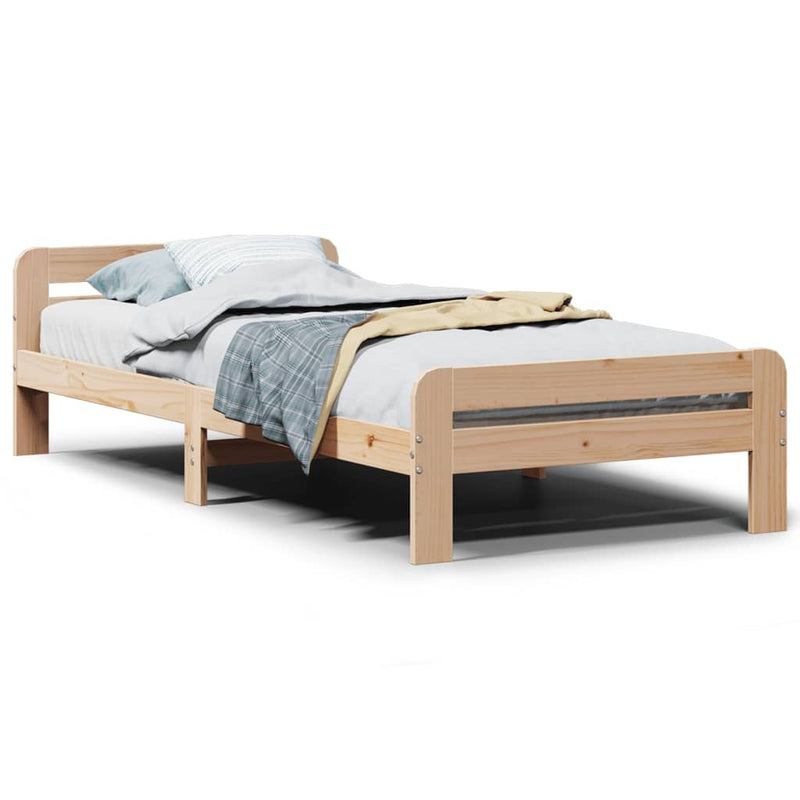 Bed Frame without Mattress 75x190 cm Small Single Solid Wood Pine