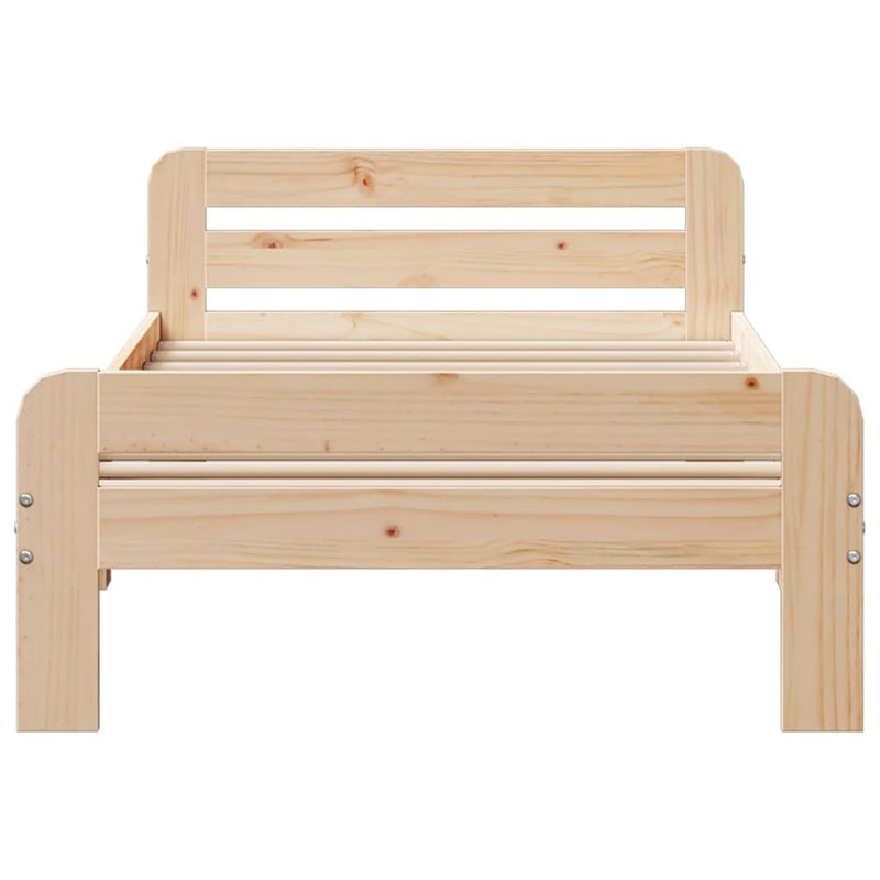 Bed Frame without Mattress 75x190 cm Small Single Solid Wood Pine