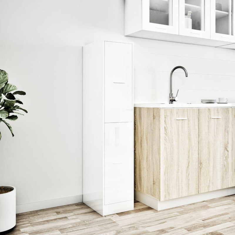 Apothecary Cabinet High Gloss White 30x41x144.5 cm Engineered Wood