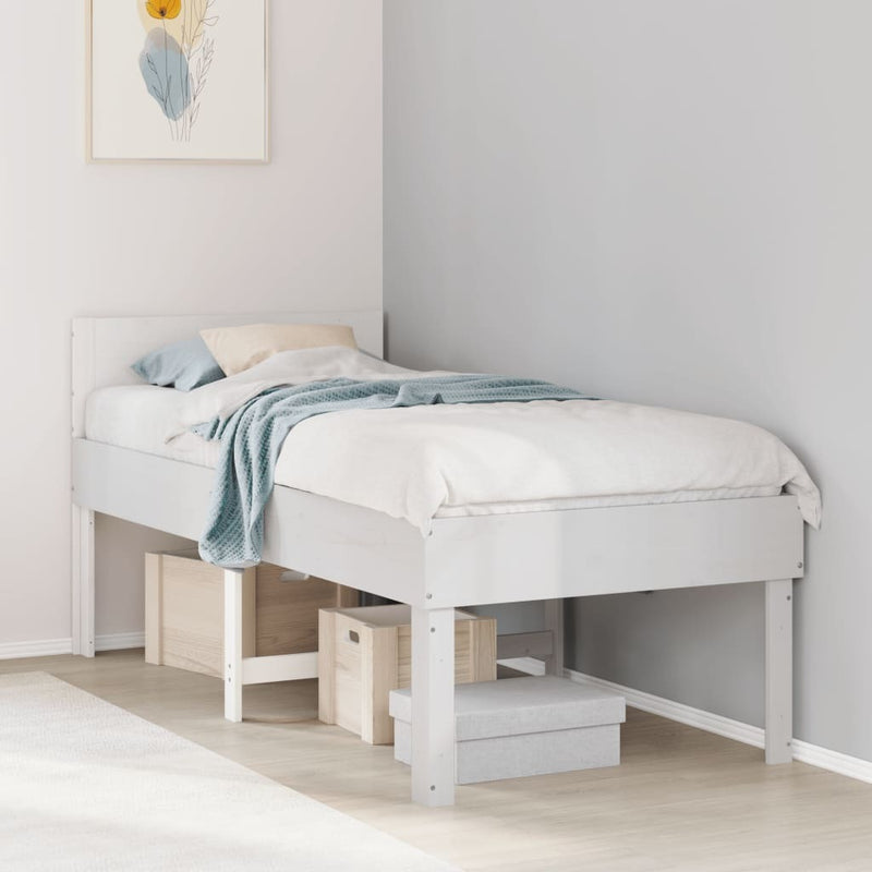 Bed Frame without Mattress White 80x200 cm Solid Wood Pine