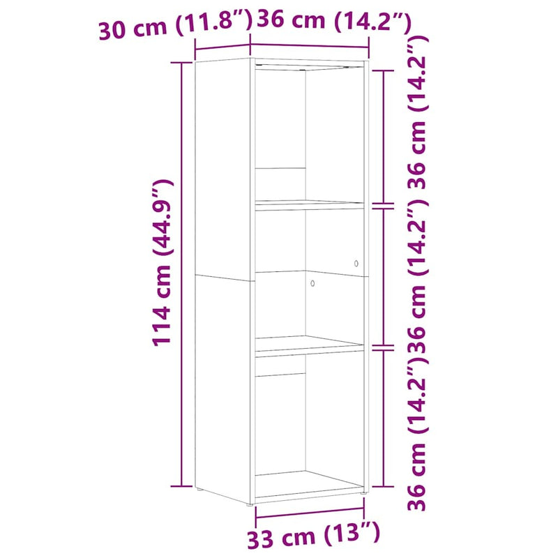 Book Cabinet Artisan Oak 36x30x114 cm Engineered Wood