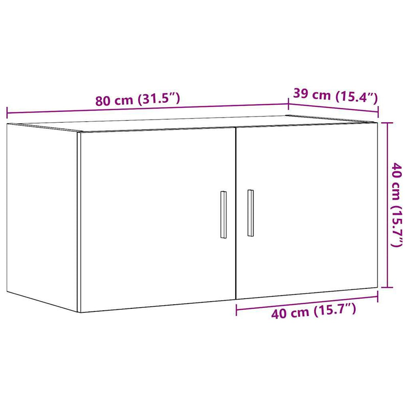 Wall Cabinet Old Wood 80x39x40 cm Engineered Wood