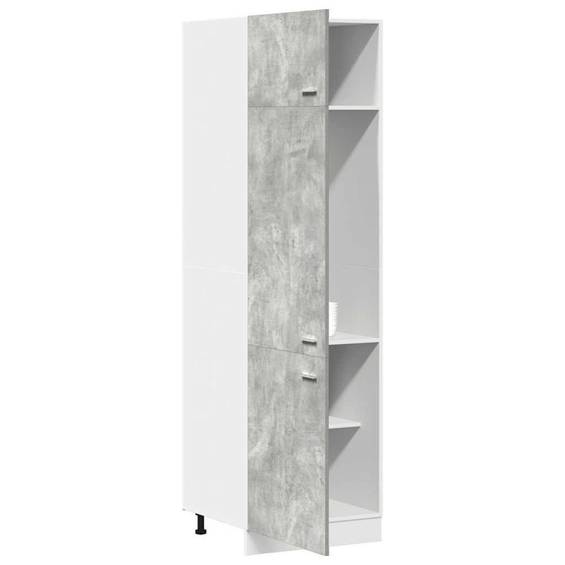 Refrigerator Cabinet Concrete Grey 60x57x207 cm Engineered Wood