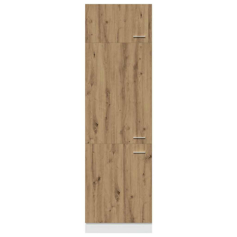 Refrigerator Cabinet Artisian Oak 60x57x207 cm Engineered Wood