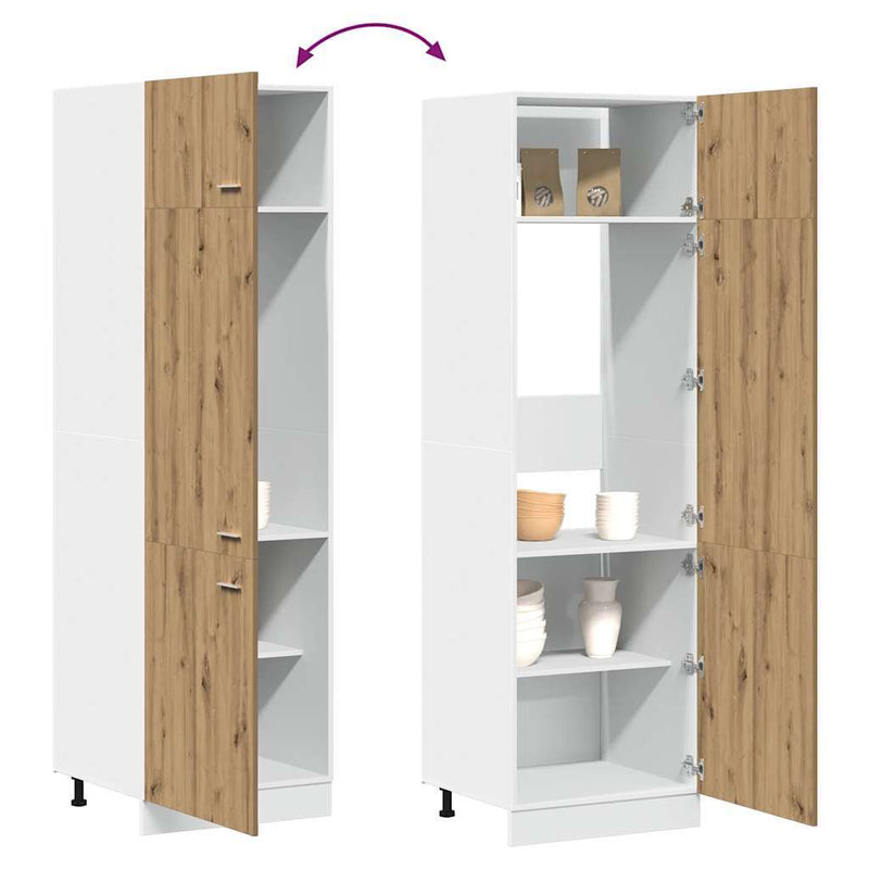 Refrigerator Cabinet Artisian Oak 60x57x207 cm Engineered Wood