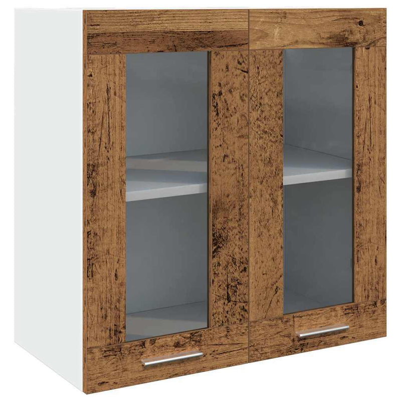 Kitchen Wall Cabinet with Glass Door Old Wood 60x31x60 cm