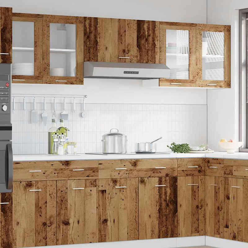 Kitchen Wall Cabinet with Glass Door Old Wood 60x31x60 cm